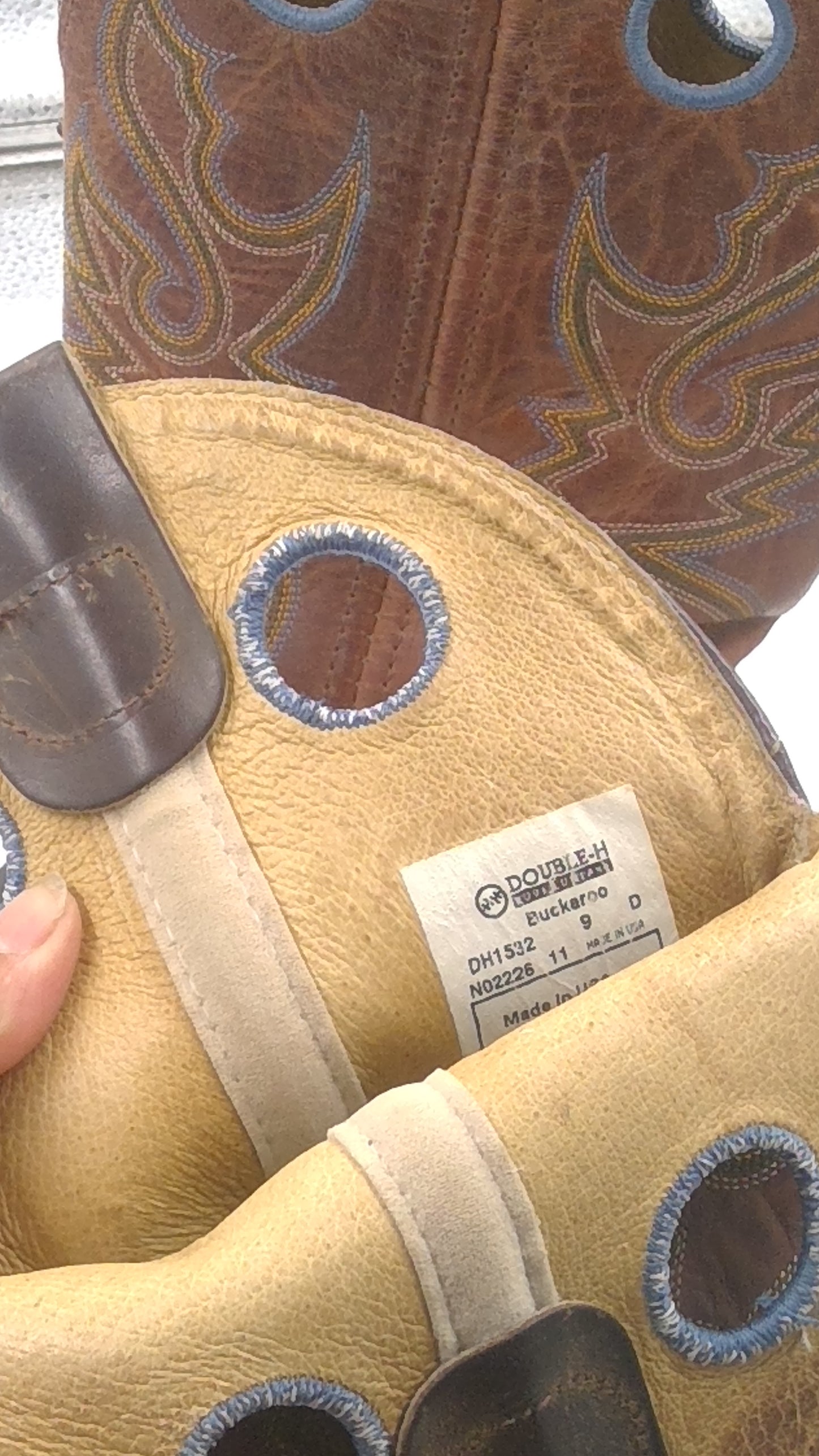 Mens Double H Cowboy Boots Size 9D- Made in the USA