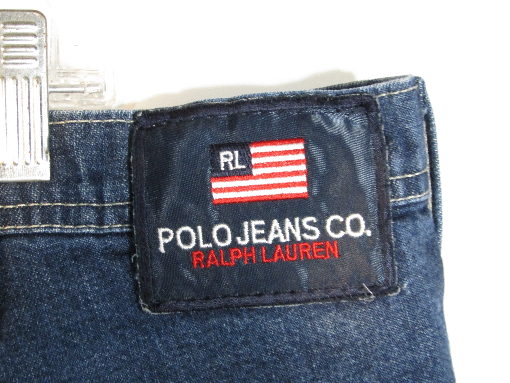 1990's Vintage Ralph Lauren Denim Shorts Dark Blue Size 44 Baggy