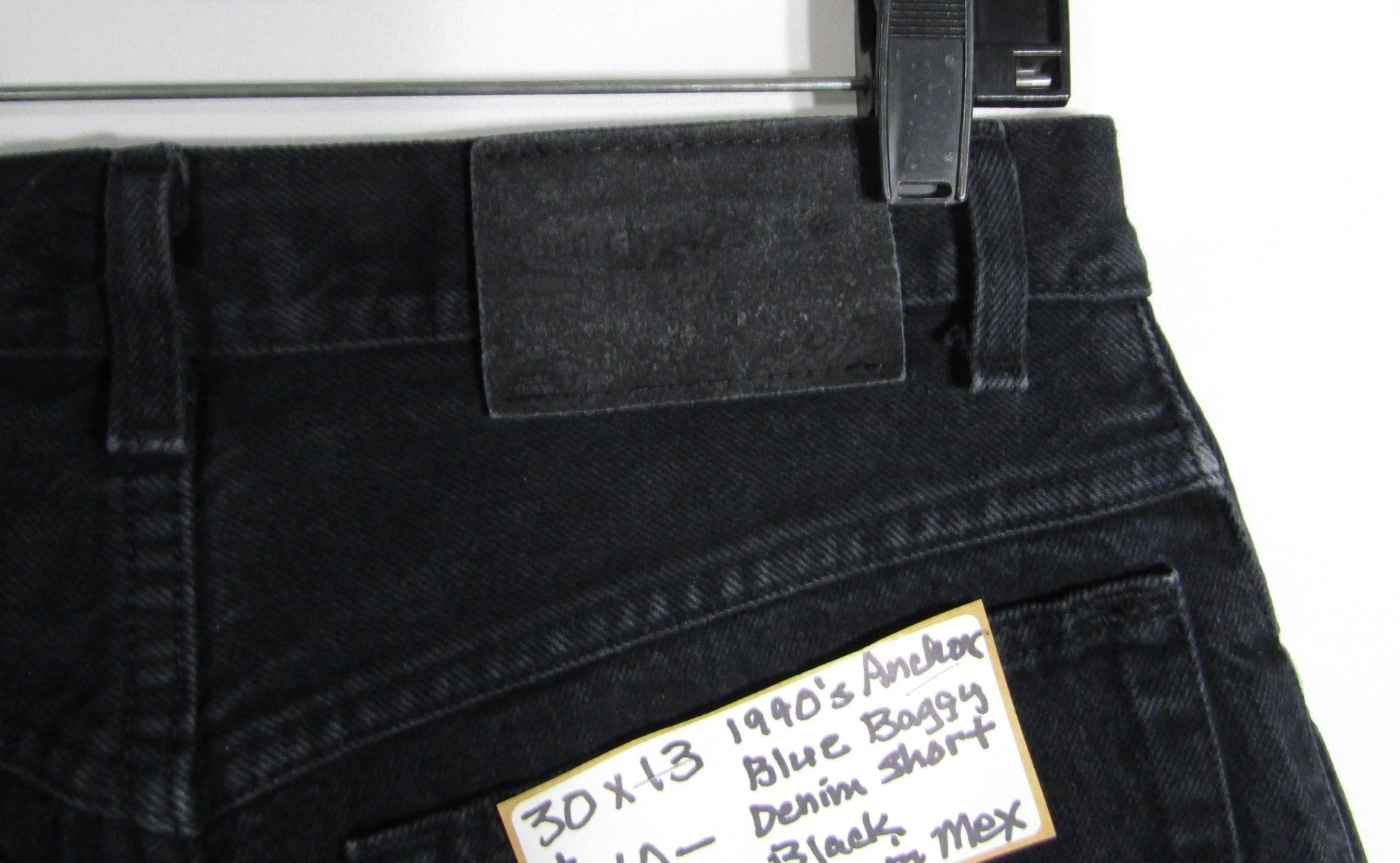 1990's Anchor Blue Baggy Denim Shorts Black Size 30