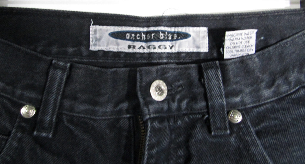 1990's Anchor Blue Baggy Denim Shorts Black Size 30
