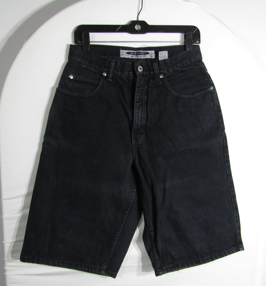 1990's Anchor Blue Baggy Denim Shorts Black Size 30