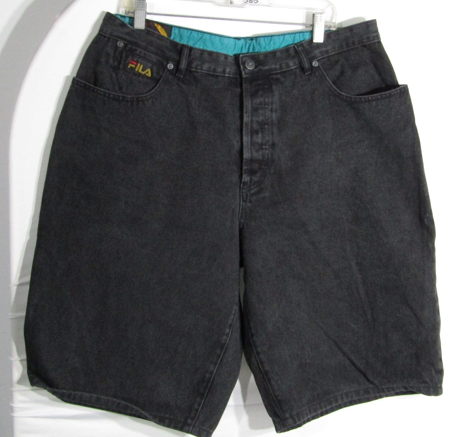 1990's Vintage Fila Denim Shorts Button Fly Wide Leg Size 36