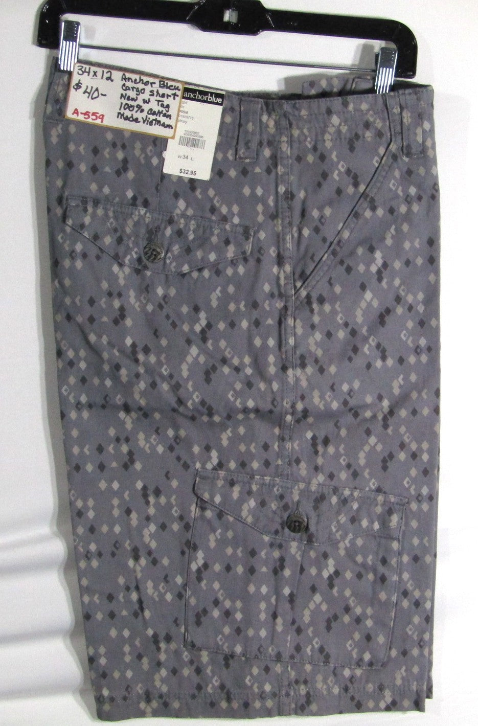 2000s Vintage Anchor Blue Cargo Shorts NWT Camo Size 34
