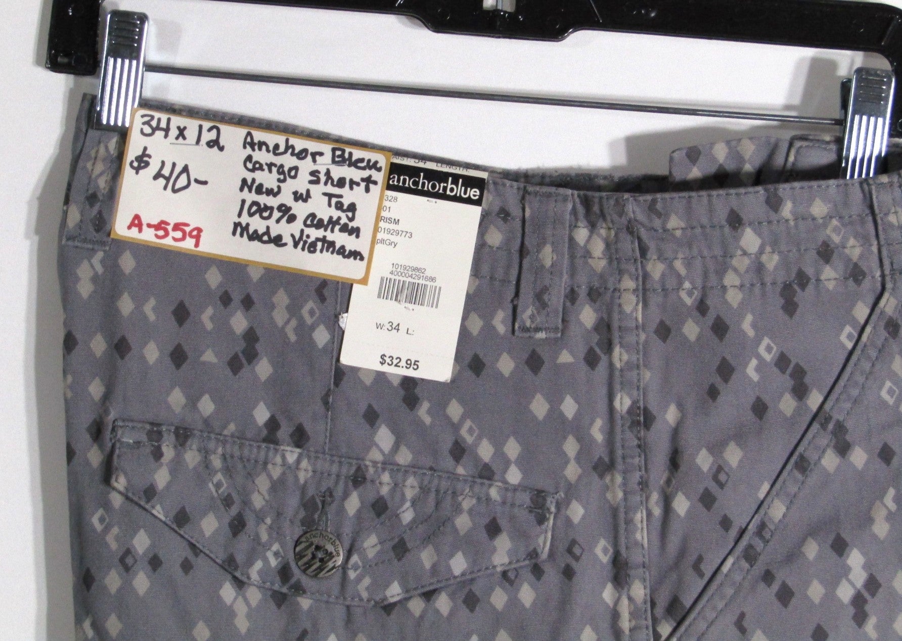 2000s Vintage Anchor Blue Cargo Shorts NWT Camo Size 34