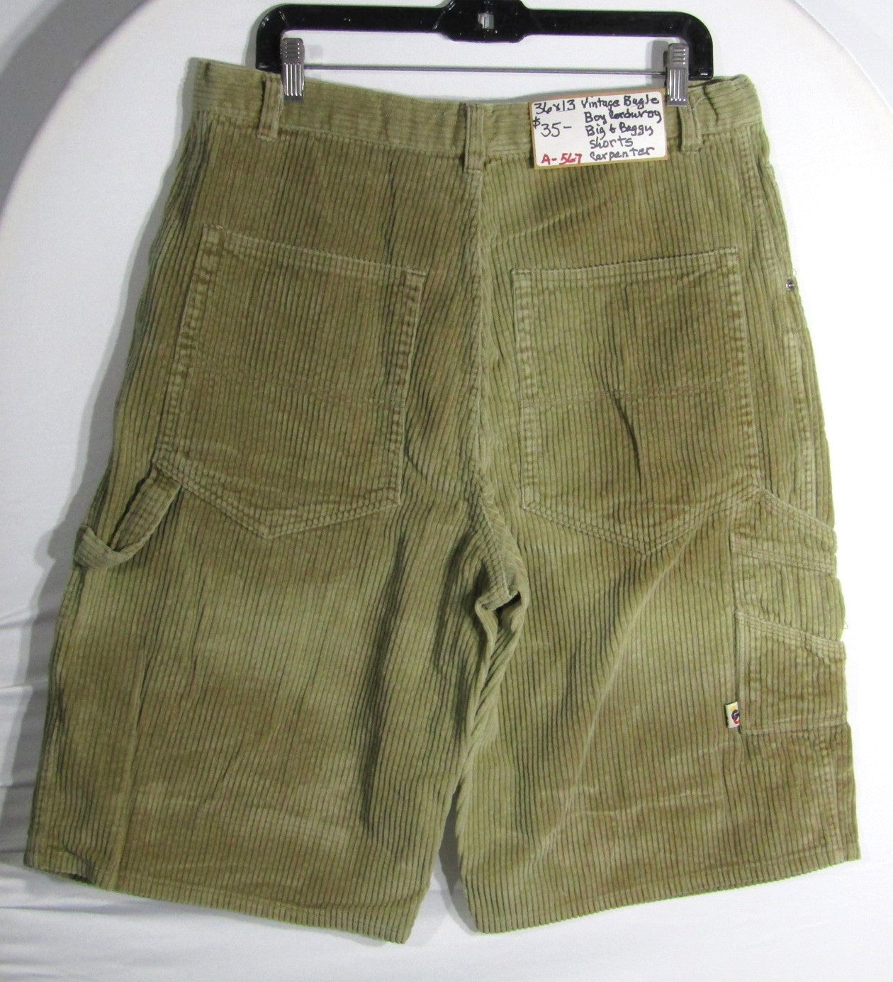 2000s Vintage Bugle Boy Courderoy Big and Baggy Shorts Carpenter Size 36