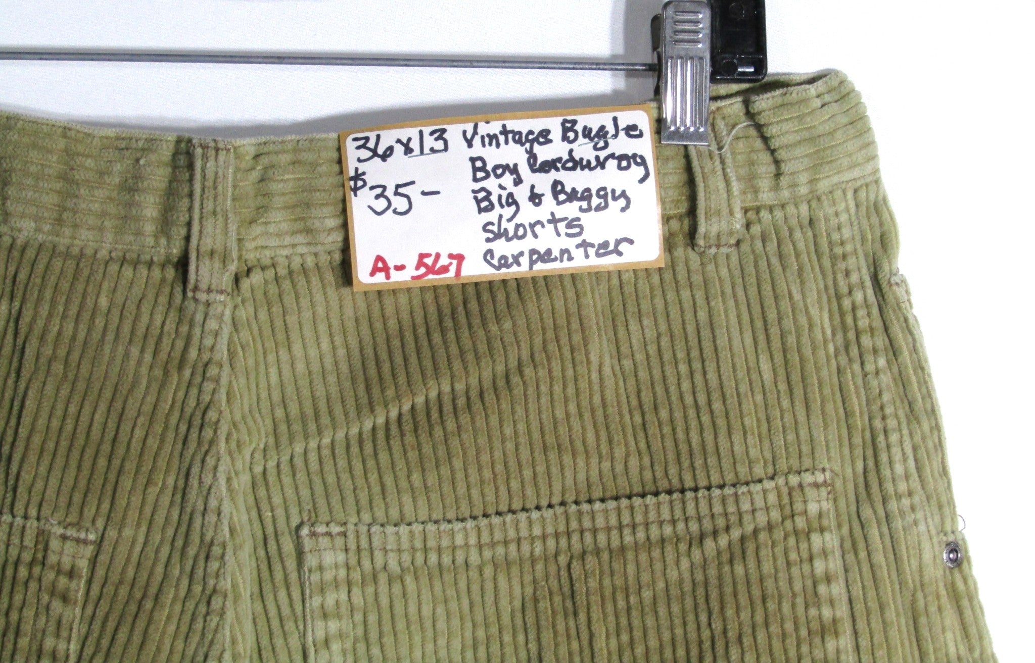 2000s Vintage Bugle Boy Courderoy Big and Baggy Shorts Carpenter Size 36