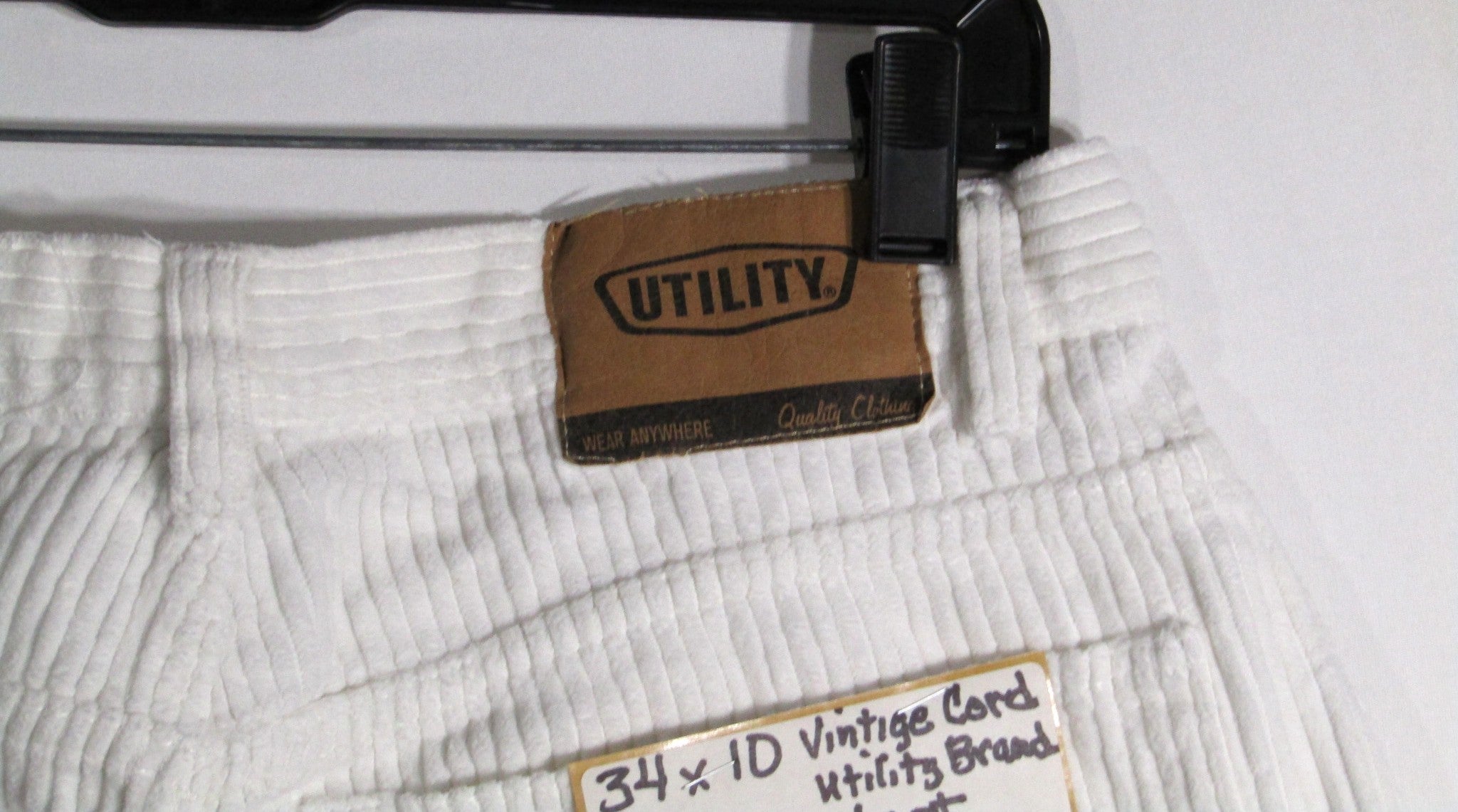 1990s Vintage Corderouy Utility Brand Shorts White waist size 34 inseam size 10