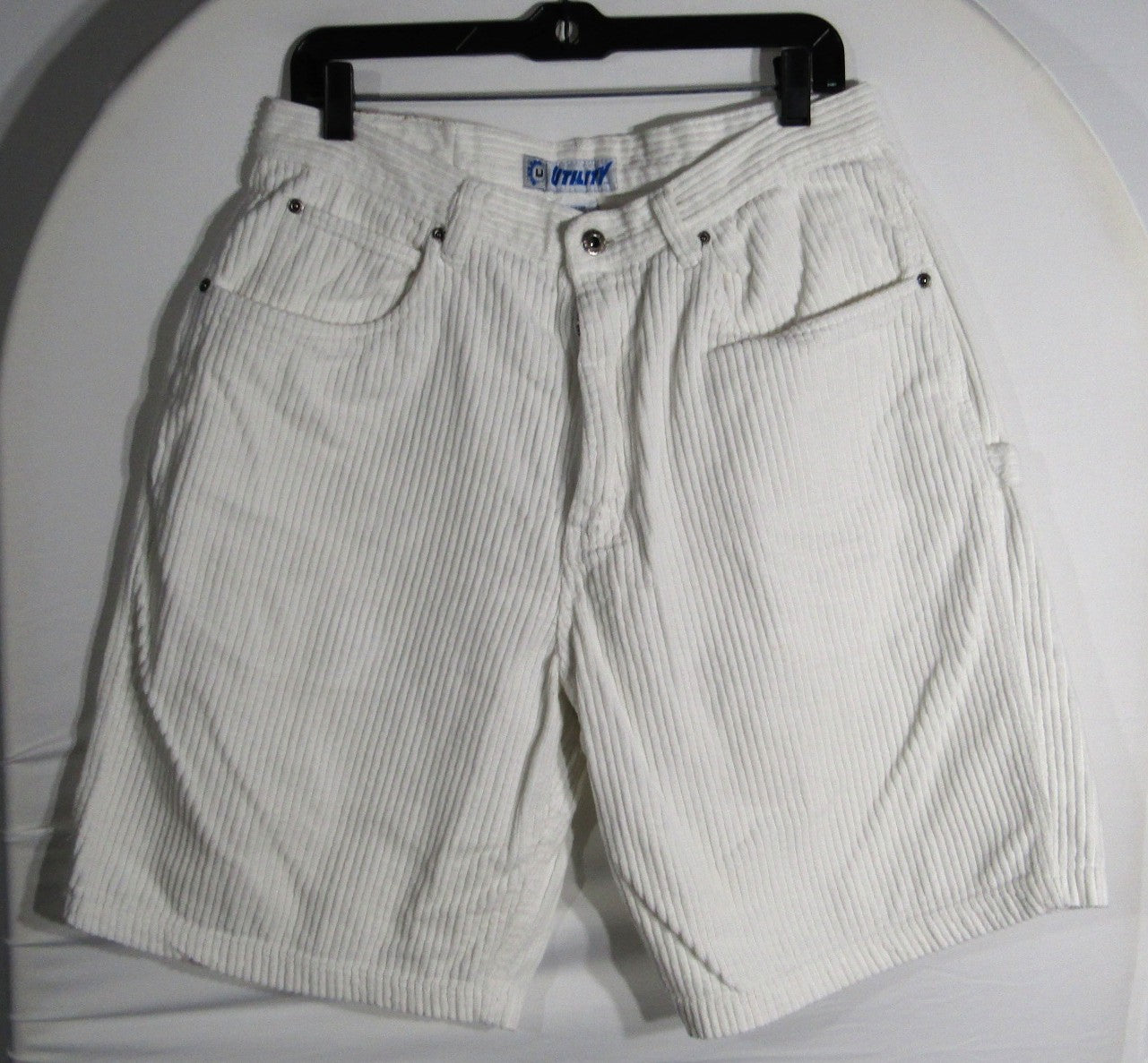 1990s Vintage Corderouy Utility Brand Shorts White waist size 34 inseam size 10