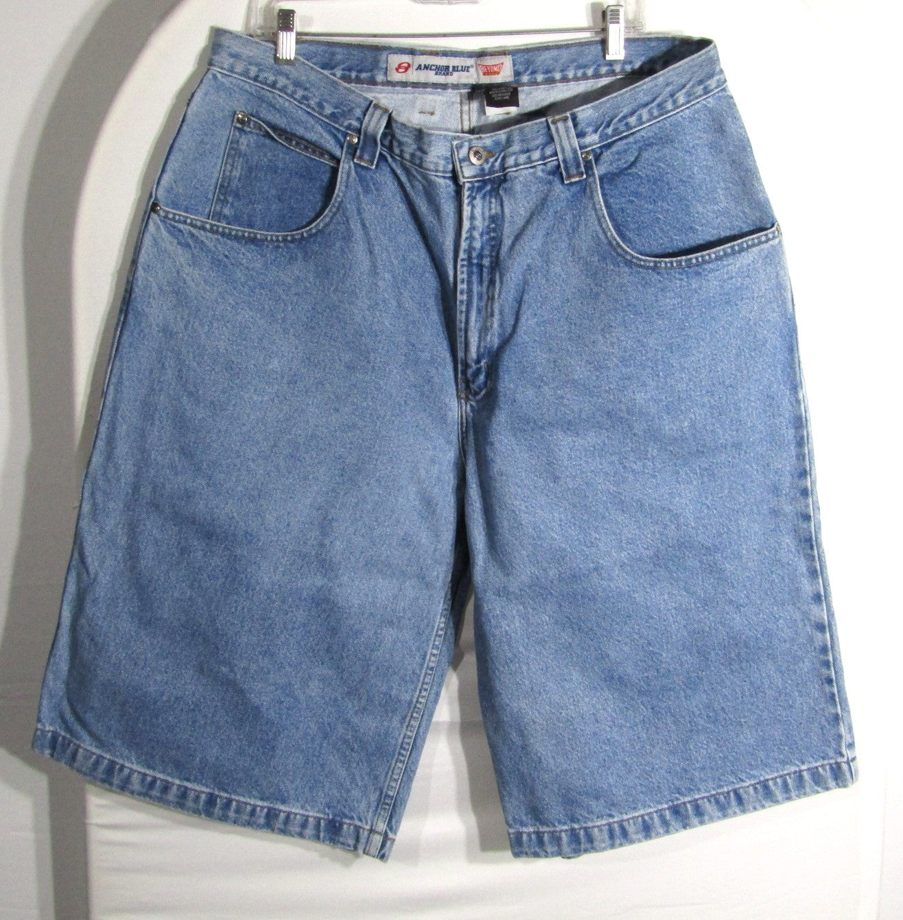 1990s Vintage Anchor Blue Heavy Denim Big and Baggy Waist 40 inseam 15