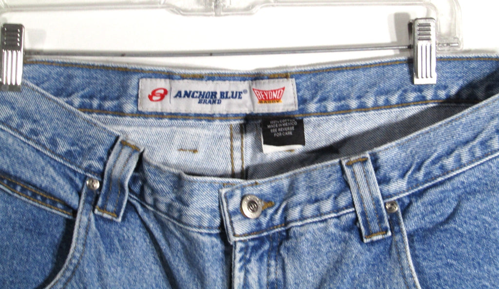 1990s Vintage Anchor Blue Heavy Denim Big and Baggy Waist 40 inseam 15