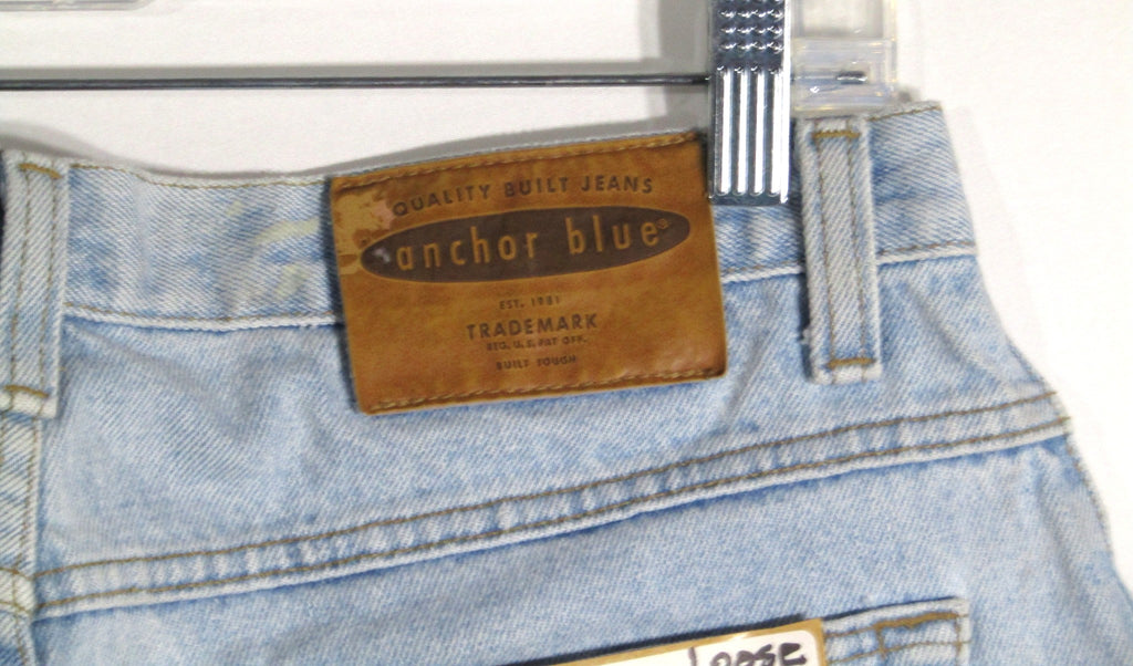 1990s Vintage Anchor Blue Loose Jean Shorts waist 32 inseam 11