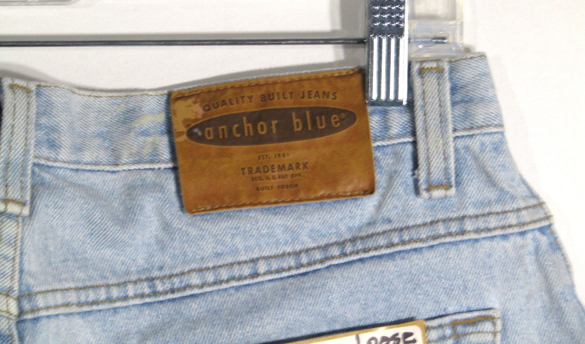 1990s Vintage Anchor Blue Loose Jean Shorts waist 32 inseam 11