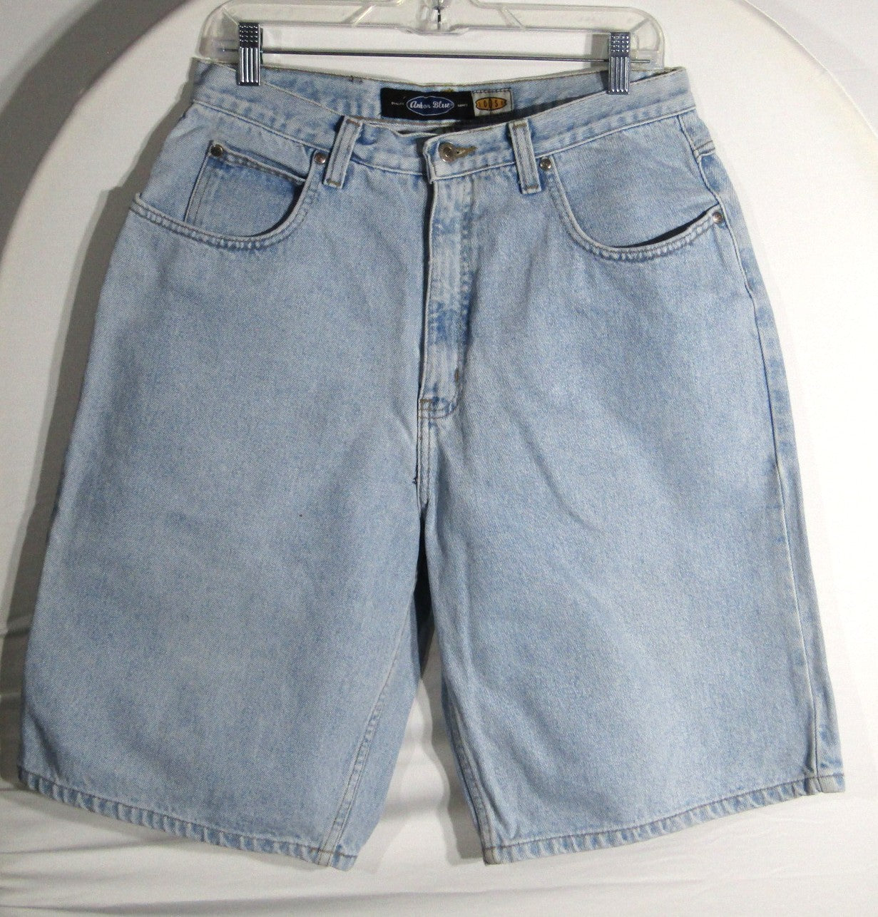 1990s Vintage Anchor Blue Loose Jean Shorts waist 32 inseam 11
