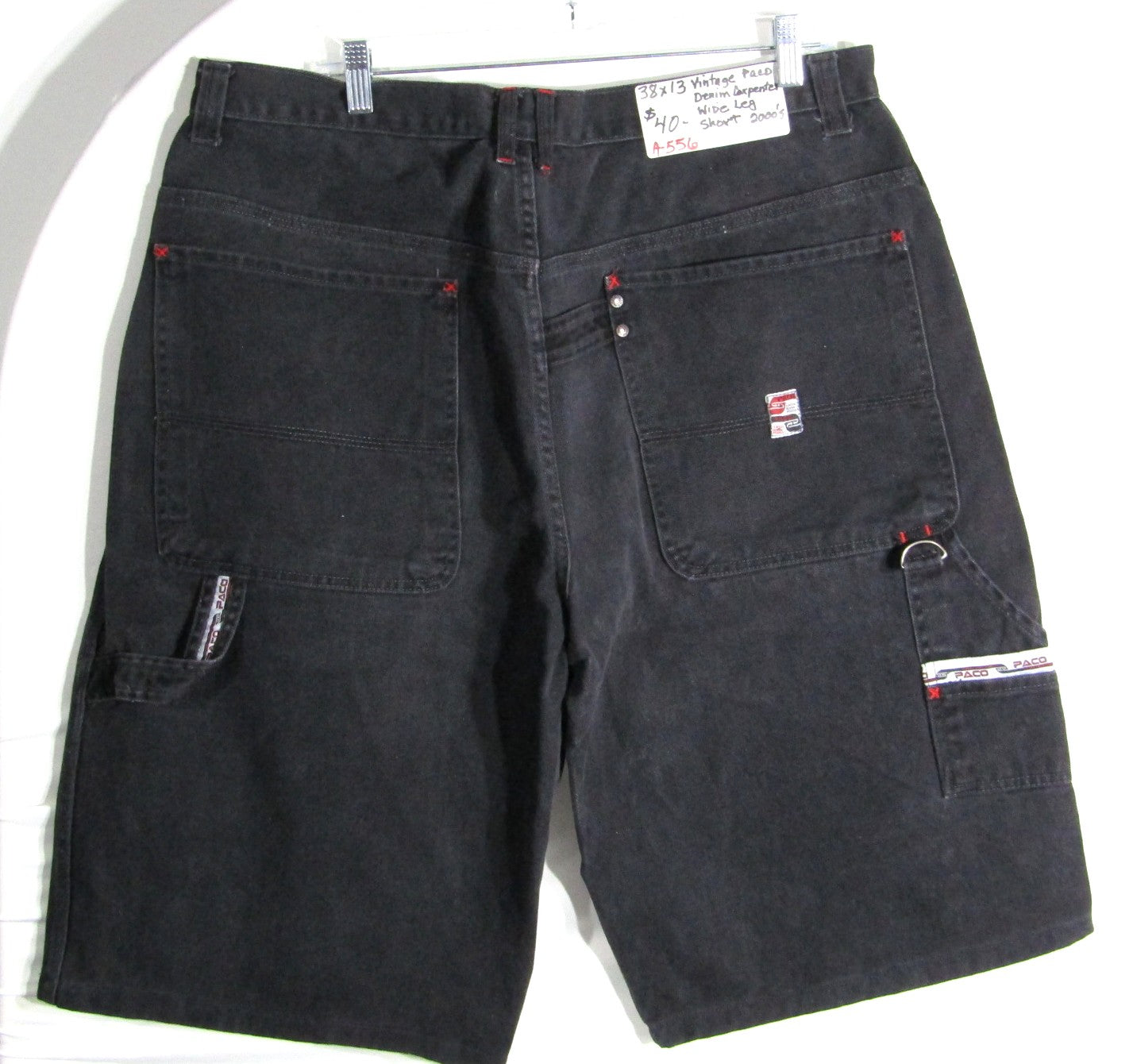 2000s Vintage Paco Jeans Carpenter Wide leg denim shorts waist 38 inseam 13