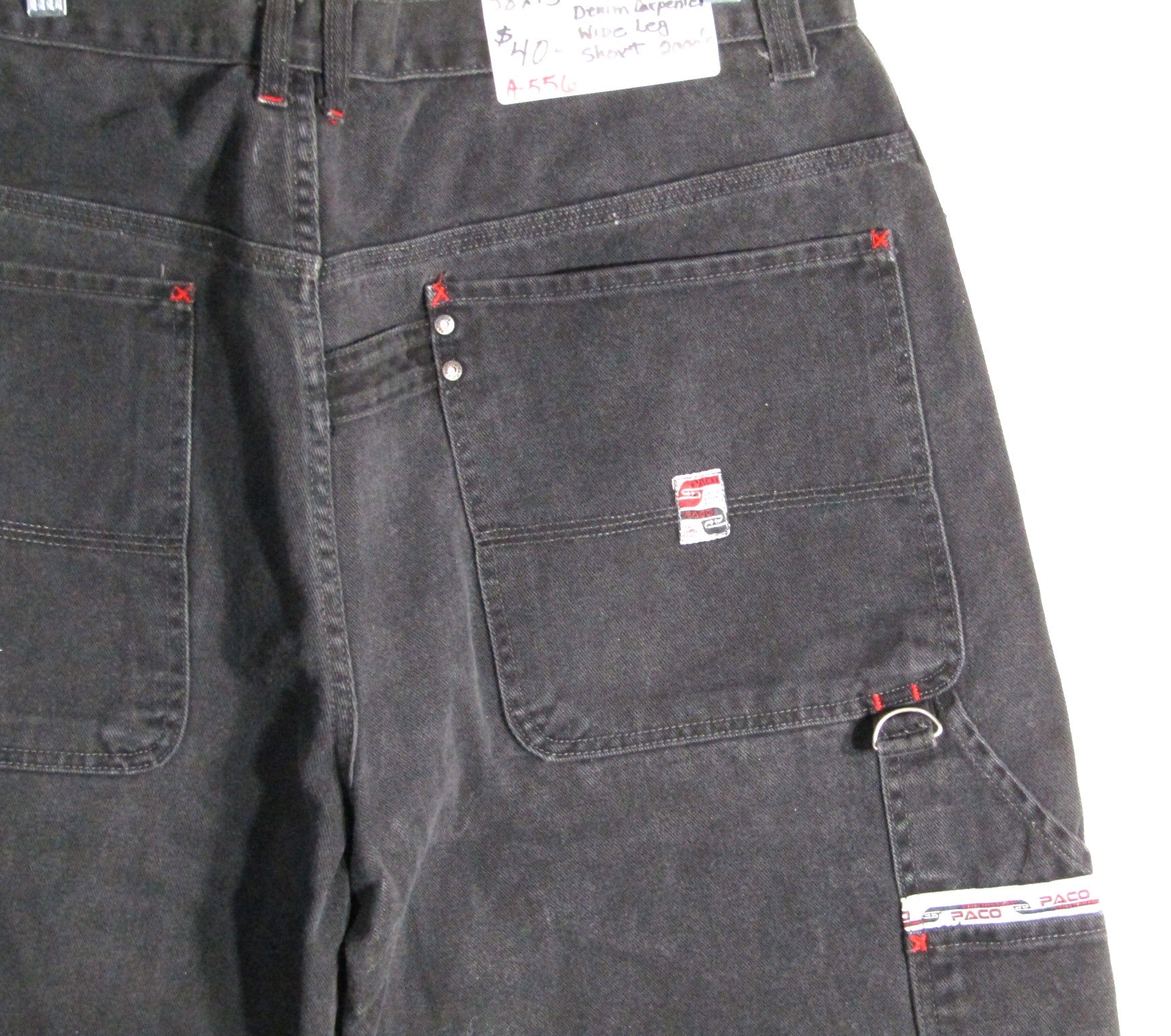 2000s Vintage Paco Jeans Carpenter Wide leg denim shorts waist 38 inseam 13