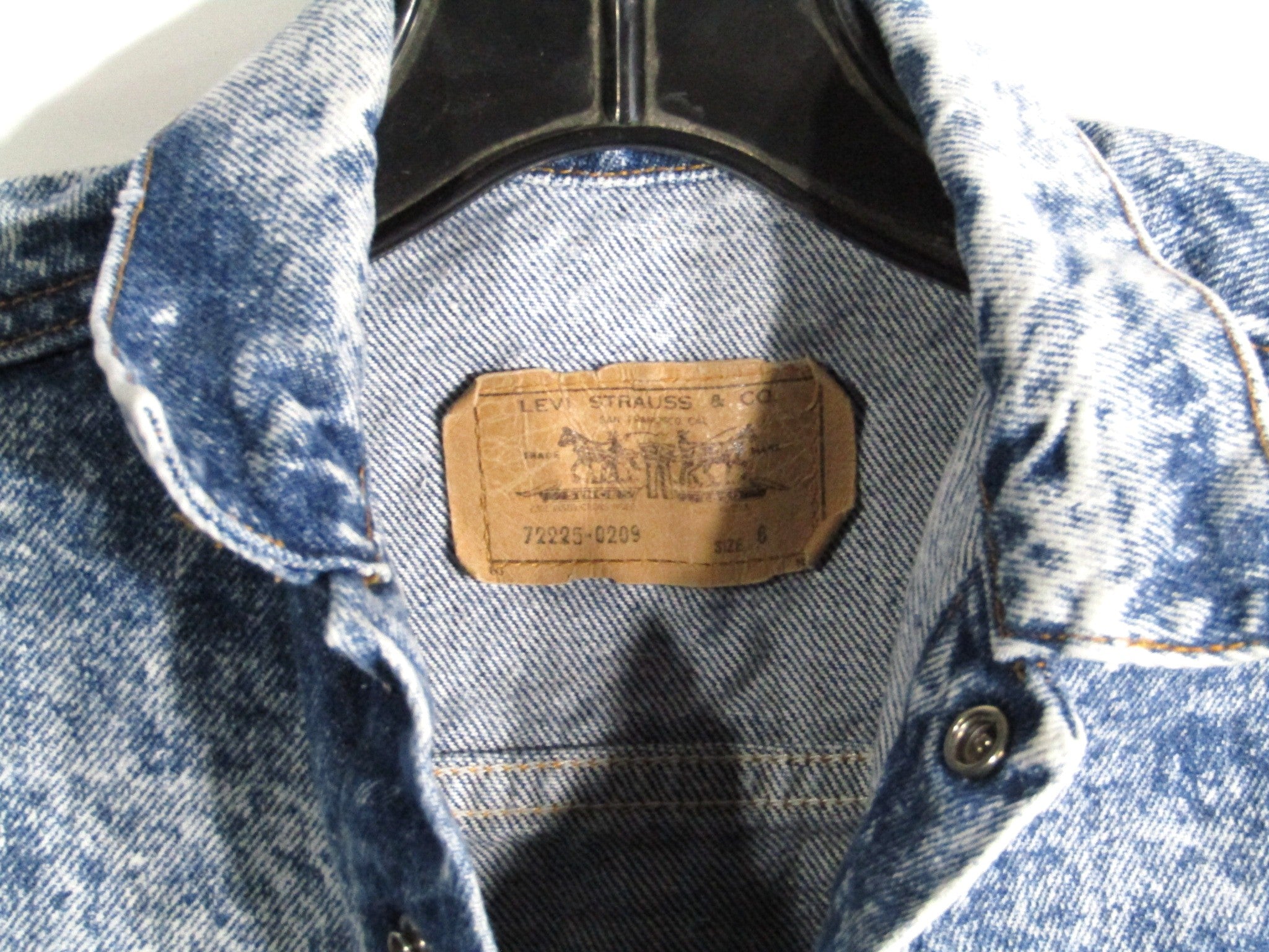 1980's Levis Acid Wash Denim Jacket Boys size 6 USA MADE