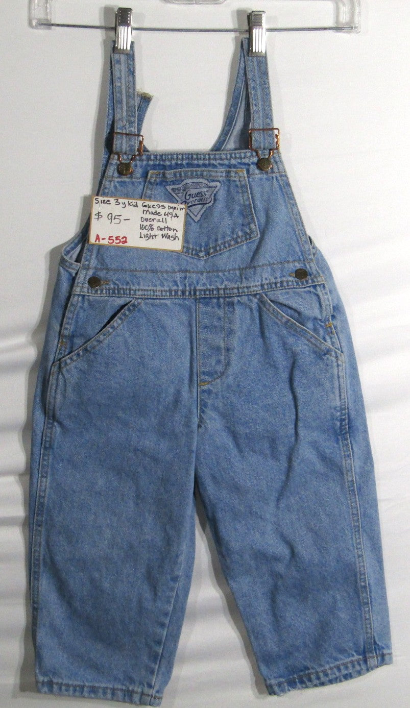 1980's Guess Denim Overalls Light Wash size 3Y - Made in USA
