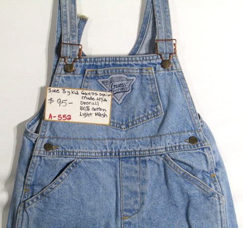 1980's Guess Denim Overalls Light Wash size 3Y - Made in USA