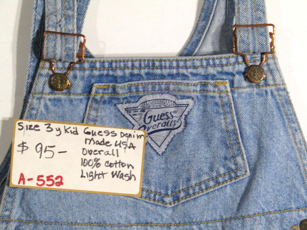 1980's Guess Denim Overalls Light Wash size 3Y - Made in USA