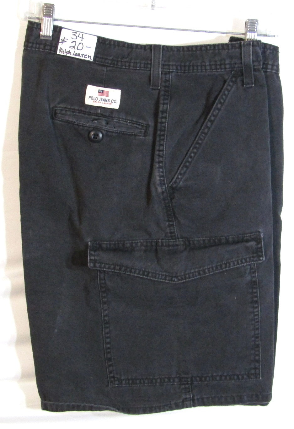 Men's Shorts Ralph Lauren Polo Jeans Cargo Black Size 34