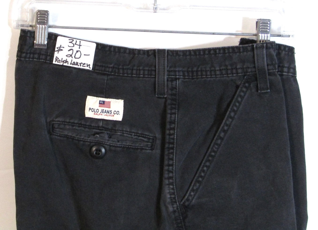 Men's Shorts Ralph Lauren Polo Jeans Cargo Black Size 34