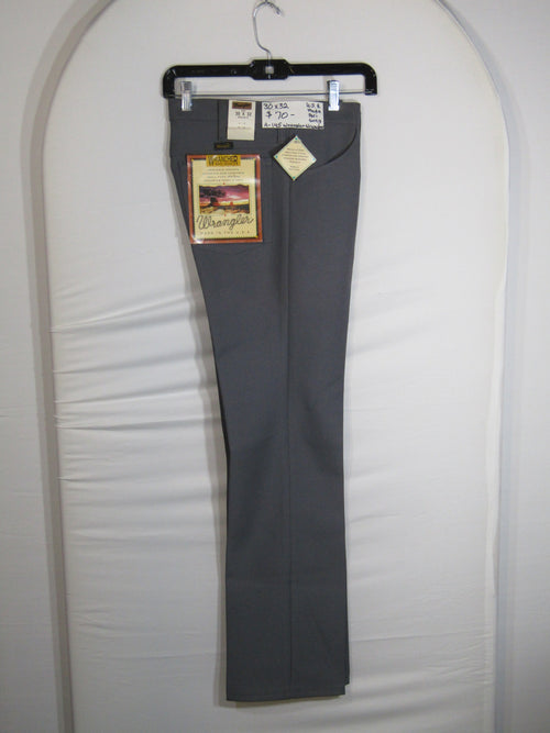 1980's Western Wear Ranchers Boot Mens Wranglers 30 x 32 Polyester Grey Made in the USA