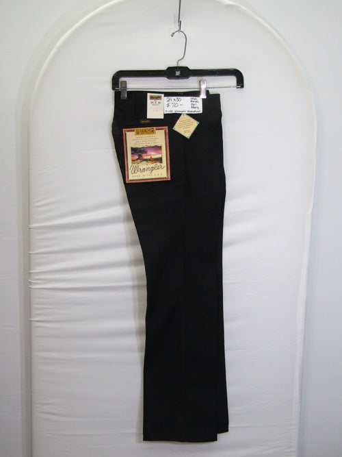 1980's Western Wear Ranchers Boot Mens Wranglers 29 x 30 Polyester Black Made in the USA