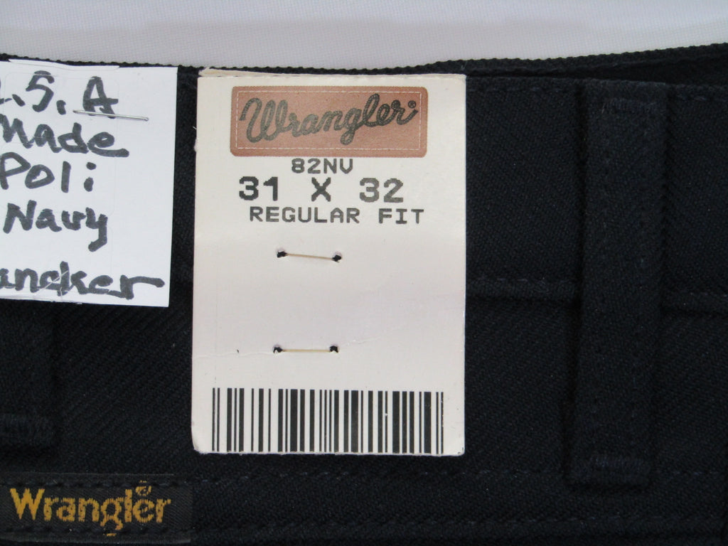 1980's Western Wear Ranchers Boot Mens Wranglers 31 x 32 Polyester Black Made in the USA