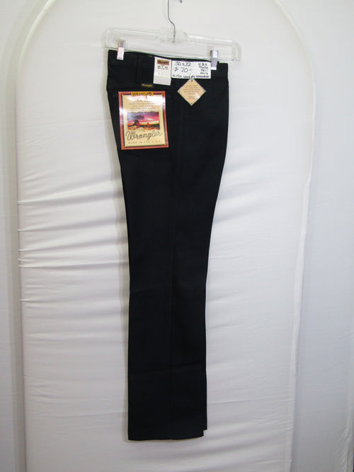 1980's Western Wear Ranchers Boot Mens Wranglers 30 x 32 Polyester Navy Made in the USA