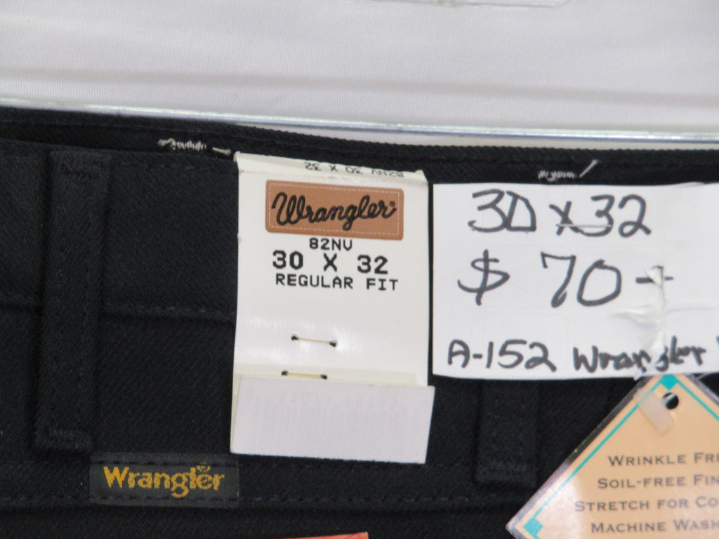 1980's Western Wear Ranchers Boot Mens Wranglers 30 x 32 Polyester Navy Made in the USA