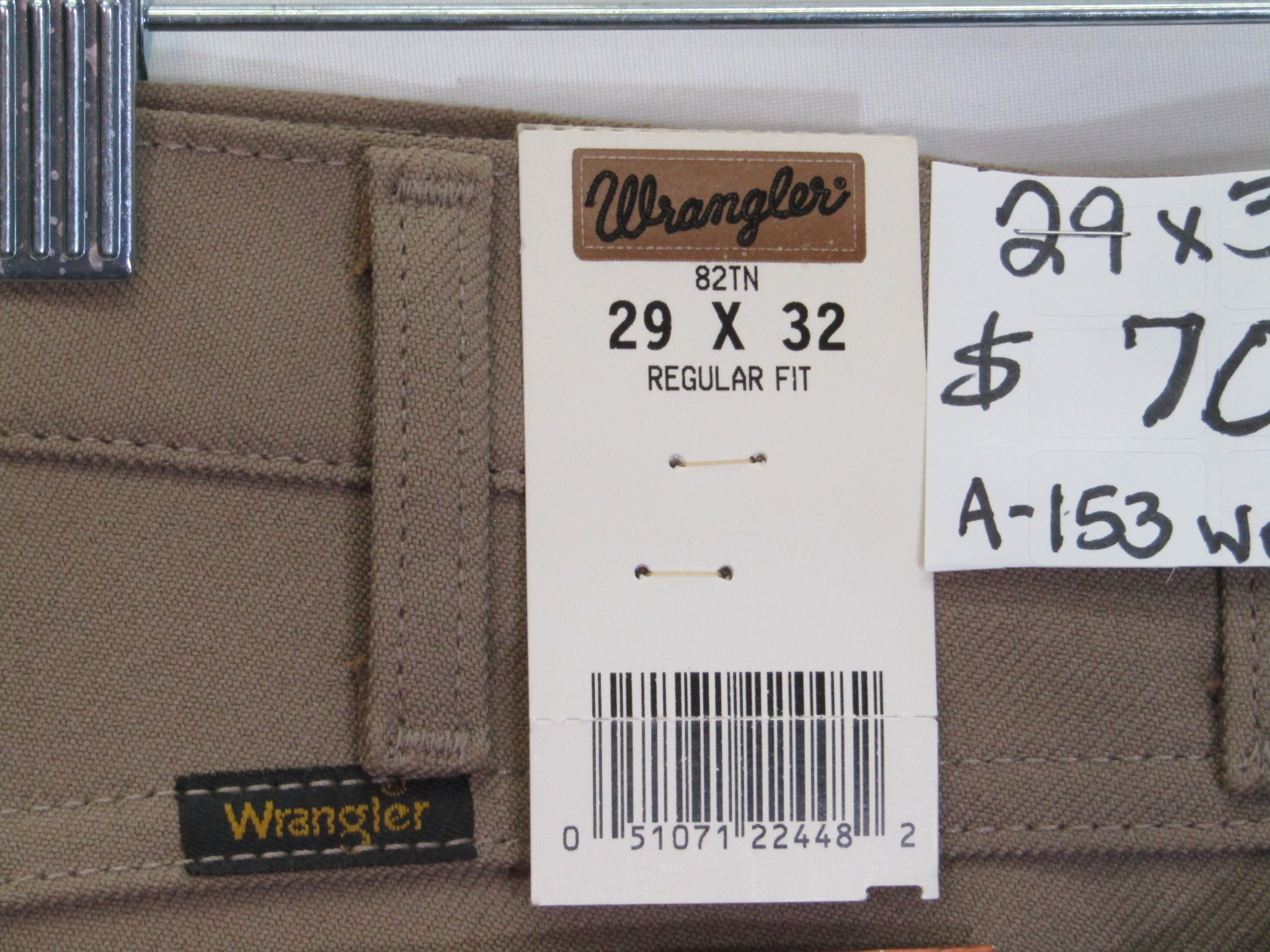 1980's Western Wear Ranchers Boot Mens Wranglers 29 x 32 Polyester Tan Made in the USA