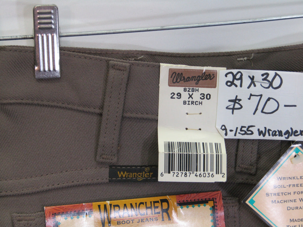 1980's Western Wear Ranchers Boot Mens Wranglers 29 x 30 Polyester Birch Made in the USA