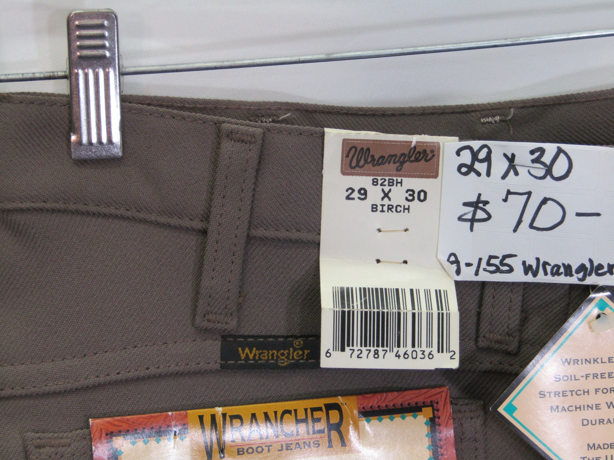 1980's Western Wear Ranchers Boot Mens Wranglers 29 x 30 Polyester Birch Made in the USA