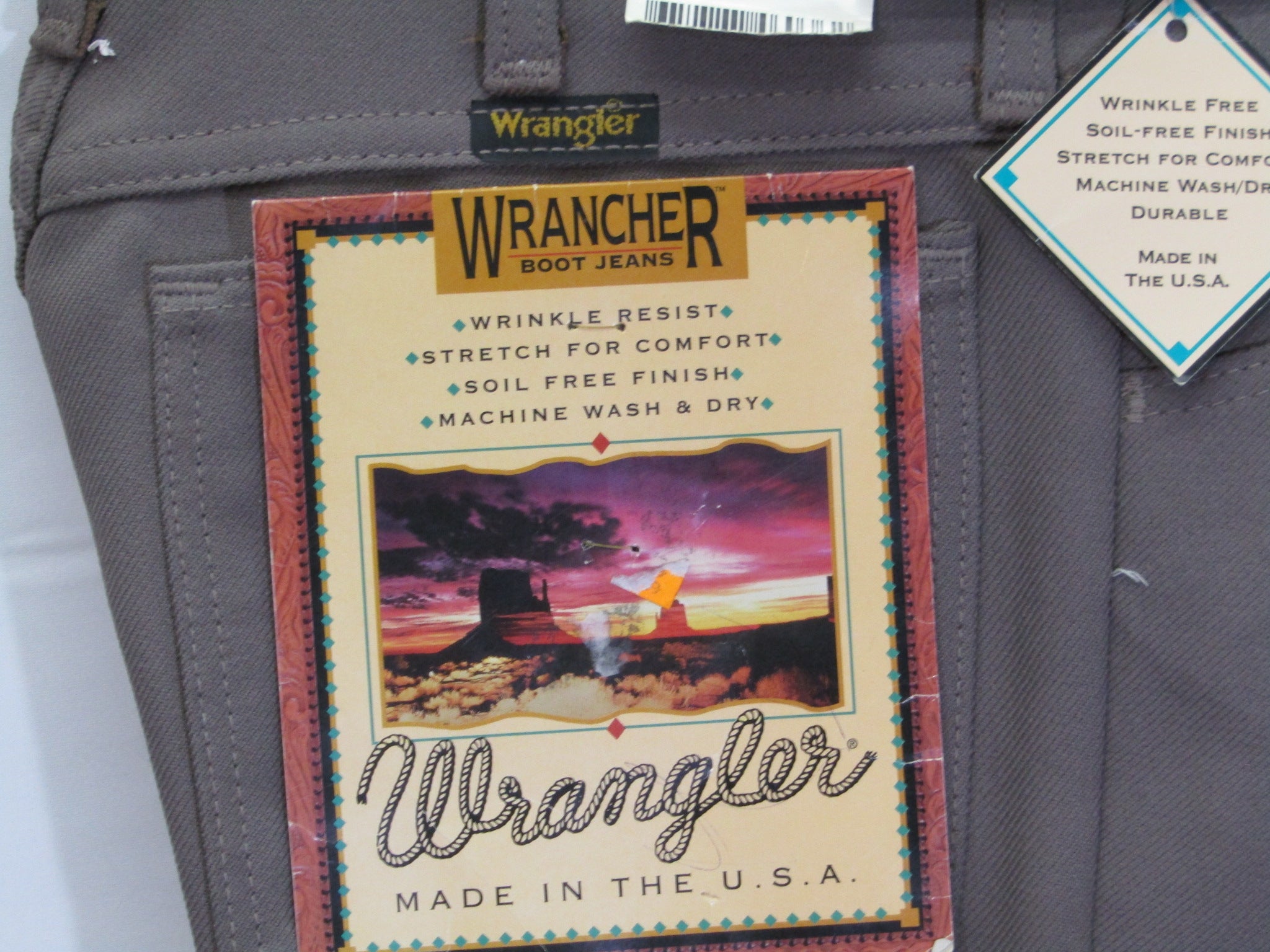 1980's Western Wear Ranchers Boot Mens Wranglers 29 x 30 Polyester Birch Made in the USA