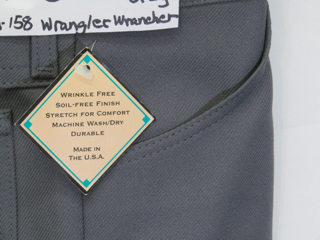 1980's Western Wear Ranchers Boot Mens Wranglers 30 x 30 Polyester Grey Made in the USA