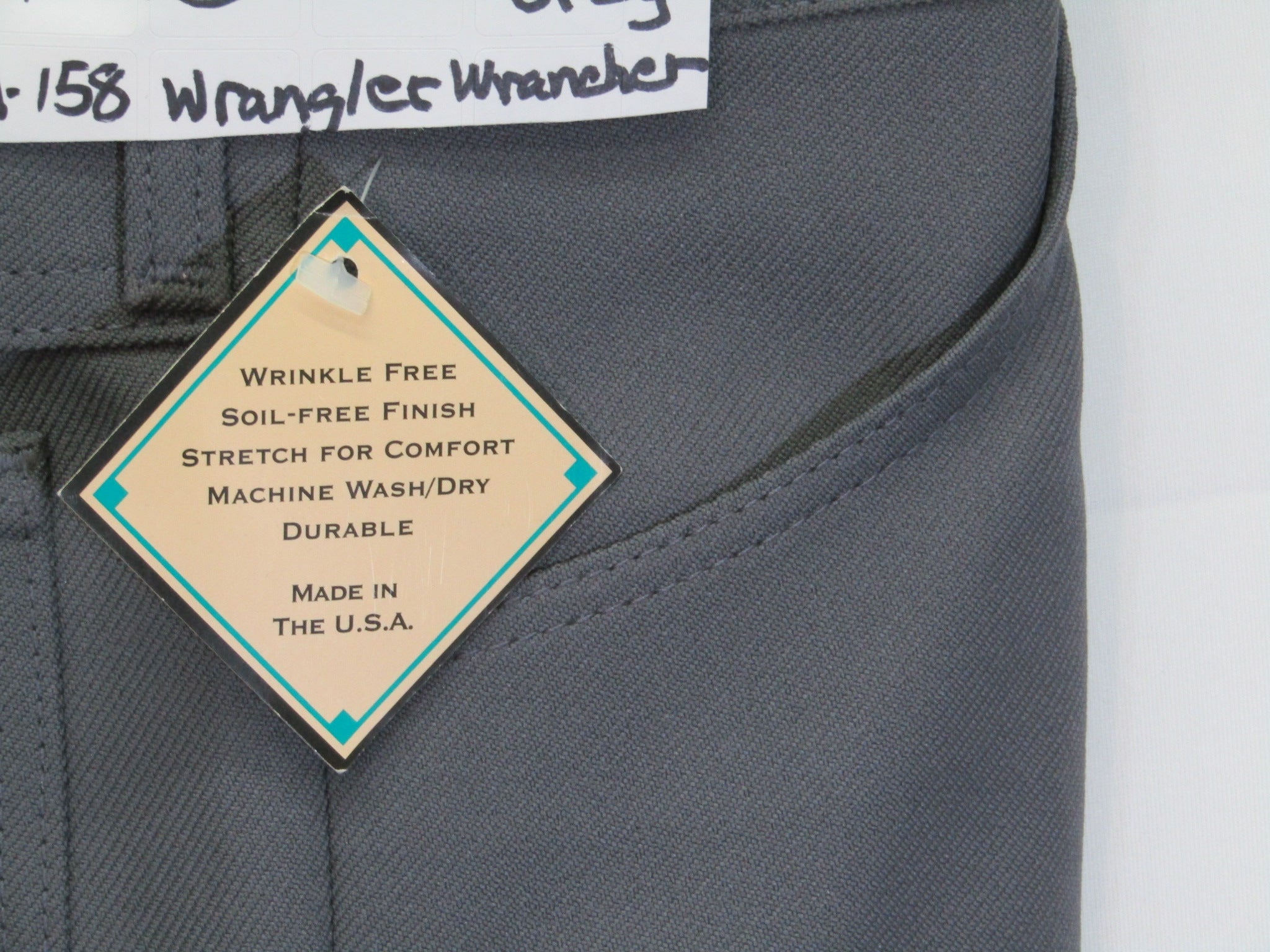 1980's Western Wear Ranchers Boot Mens Wranglers 30 x 30 Polyester Grey Made in the USA