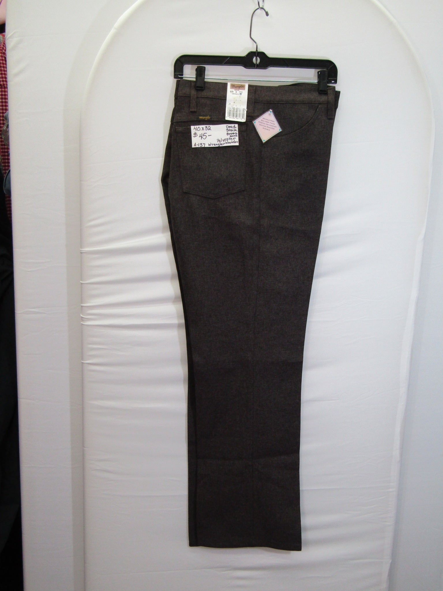 1980's Western Wear Ranchers Boot Mens Wranglers 40 x 32 Polyester Brown Blend Made in the USA
