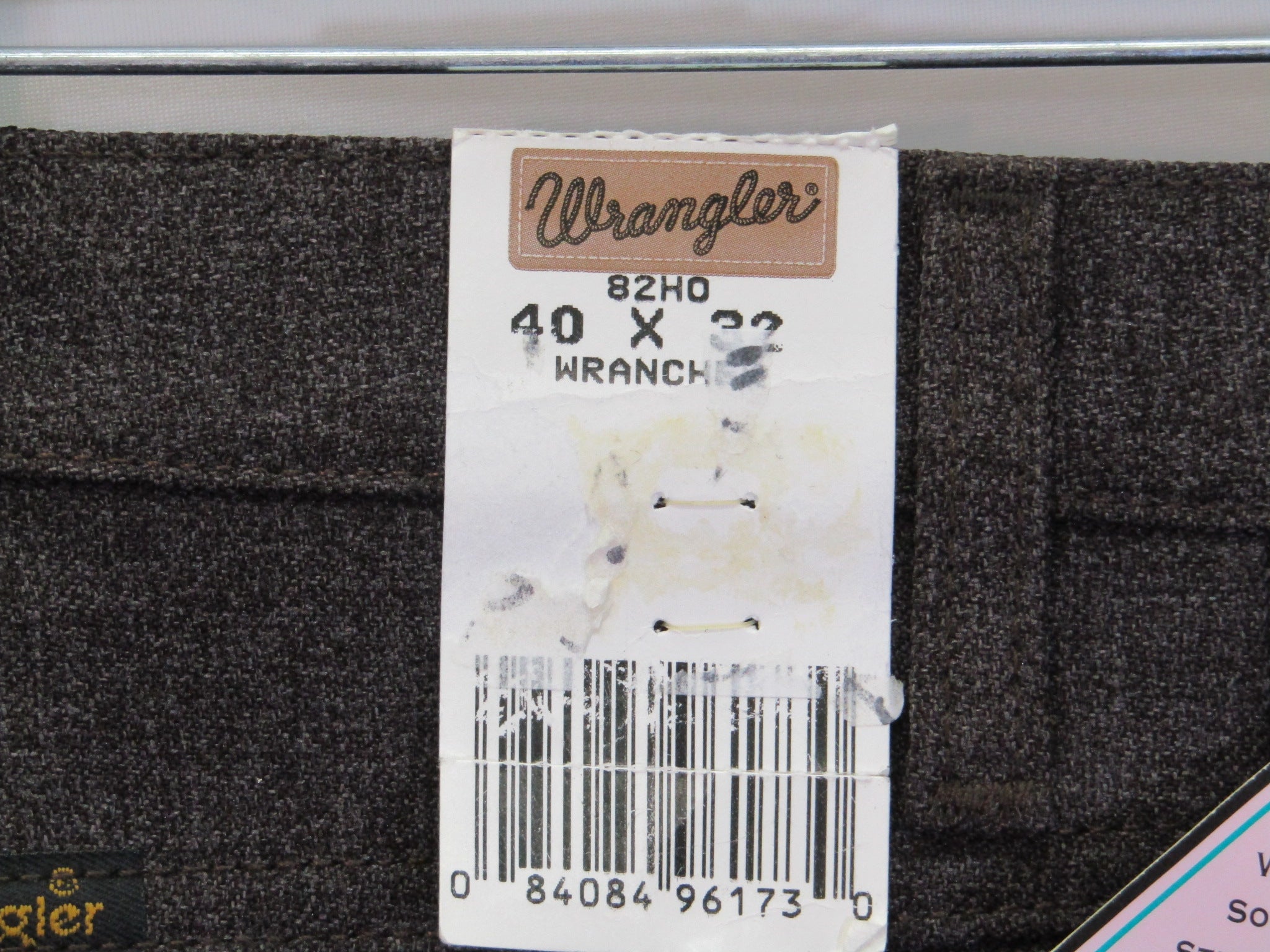 1980's Western Wear Ranchers Boot Mens Wranglers 40 x 32 Polyester Brown Blend Made in the USA