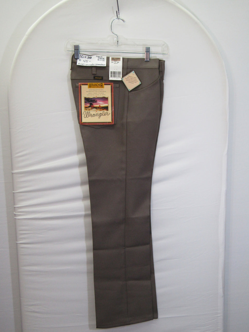 1980's Western Wear Ranchers Boot Mens Wranglers 30 x 30 Polyester Birch Made in the USA