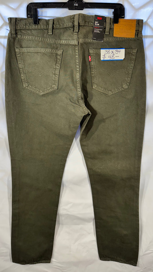 Mens Jeans Levis 511 Slim NWT 38x34