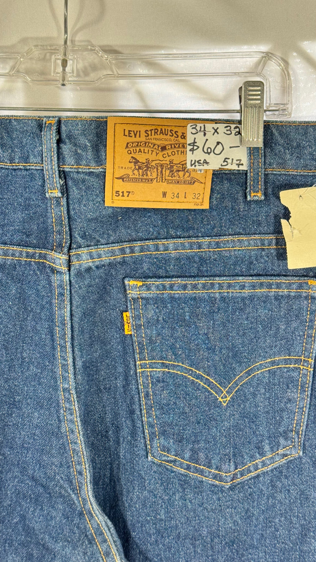 Mens Jeans - Levis 517 34 x 32 Orange Tab