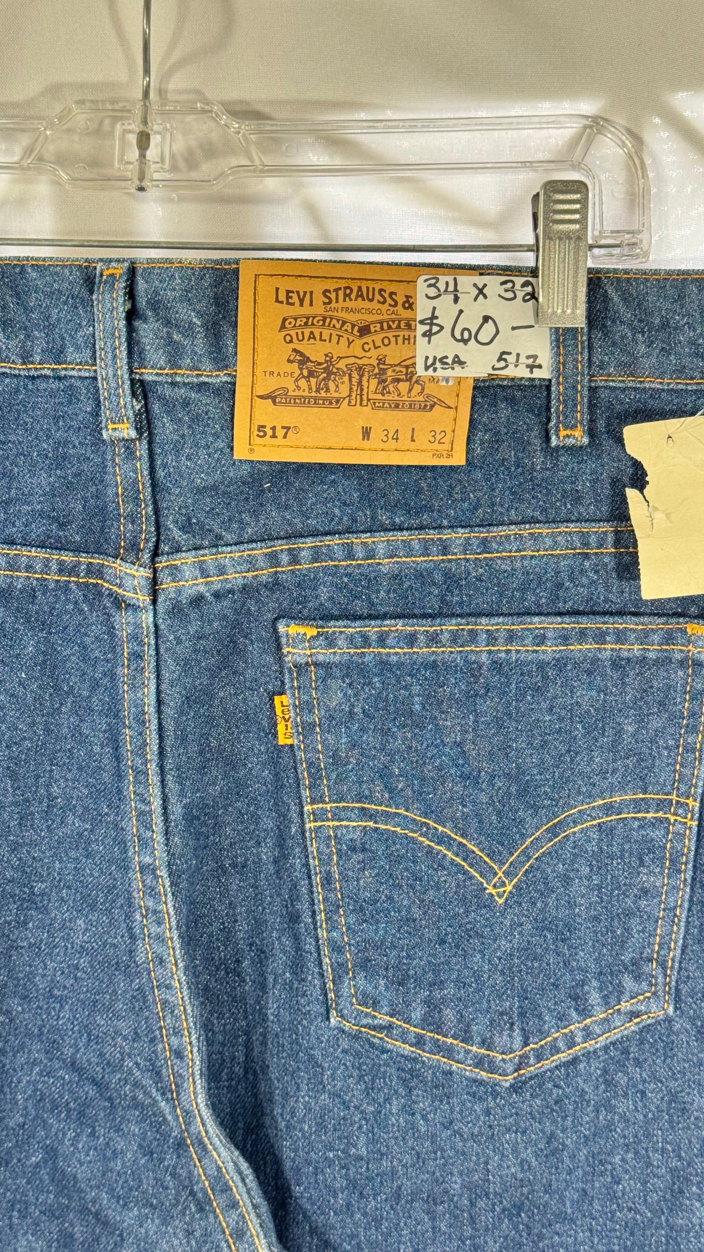 Mens Jeans - Levis 517 34 x 32 Orange Tab
