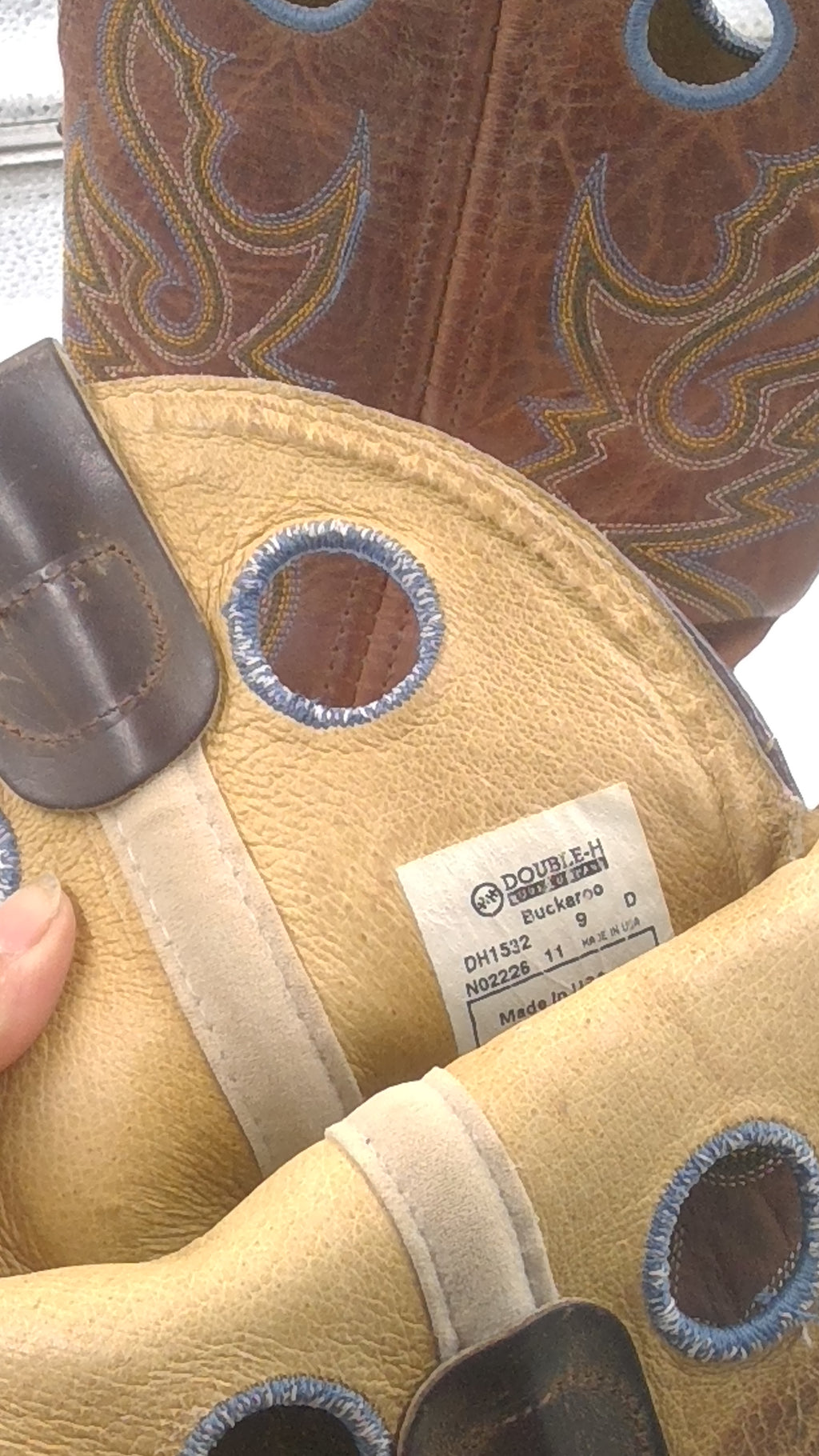 Mens Double H Cowboy Boots Size 9D- Made in the USA