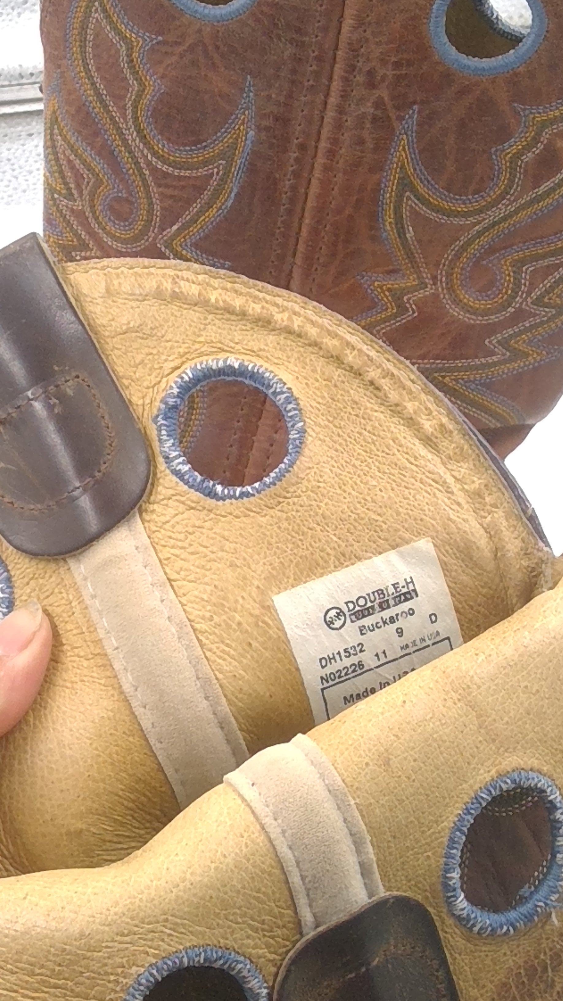 Mens Double H Cowboy Boots Size 9D- Made in the USA