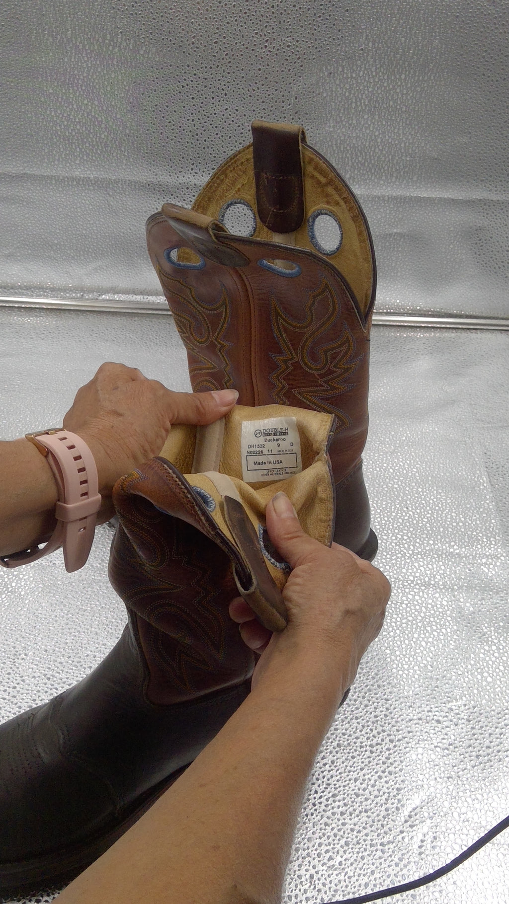 Mens Double H Cowboy Boots Size 9D- Made in the USA