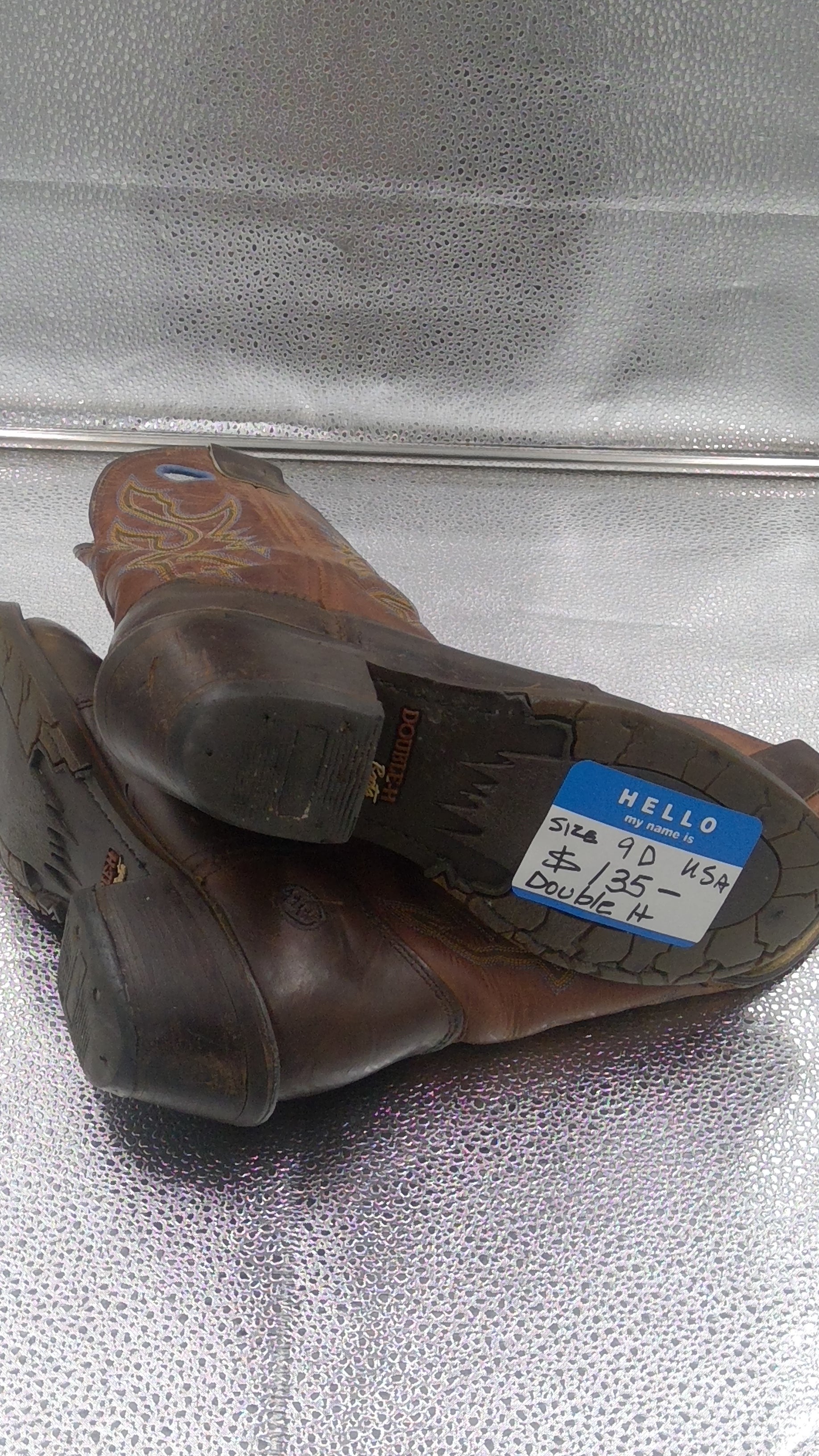 Mens Double H Cowboy Boots Size 9D- Made in the USA