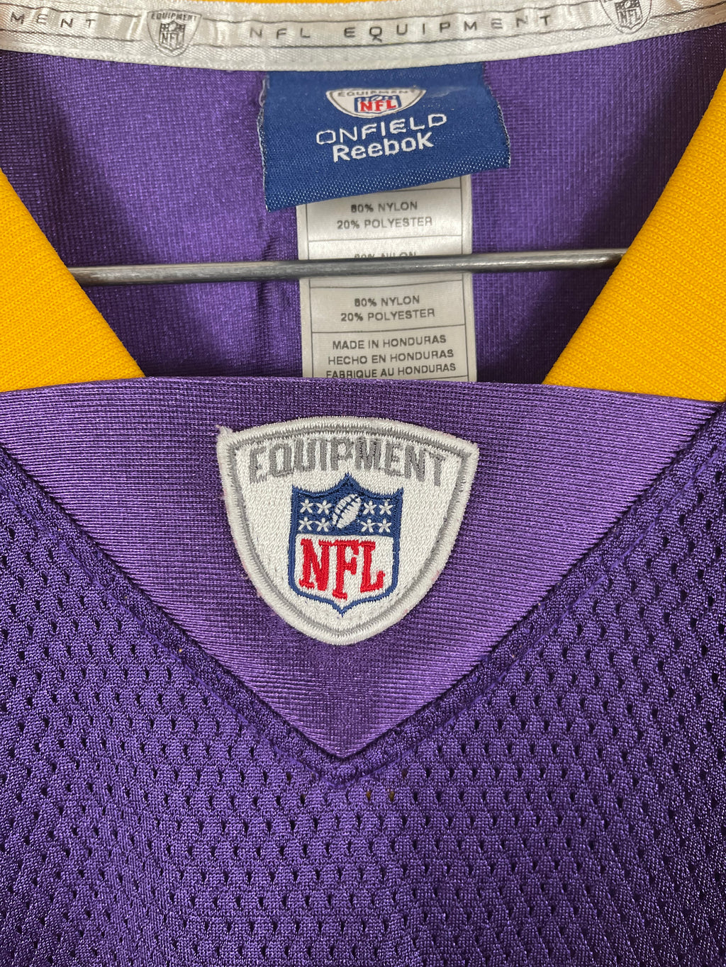 Brett Favre Minnesota Vikings Vtg. Reebok NFL Team Players Men's Size XL Purple