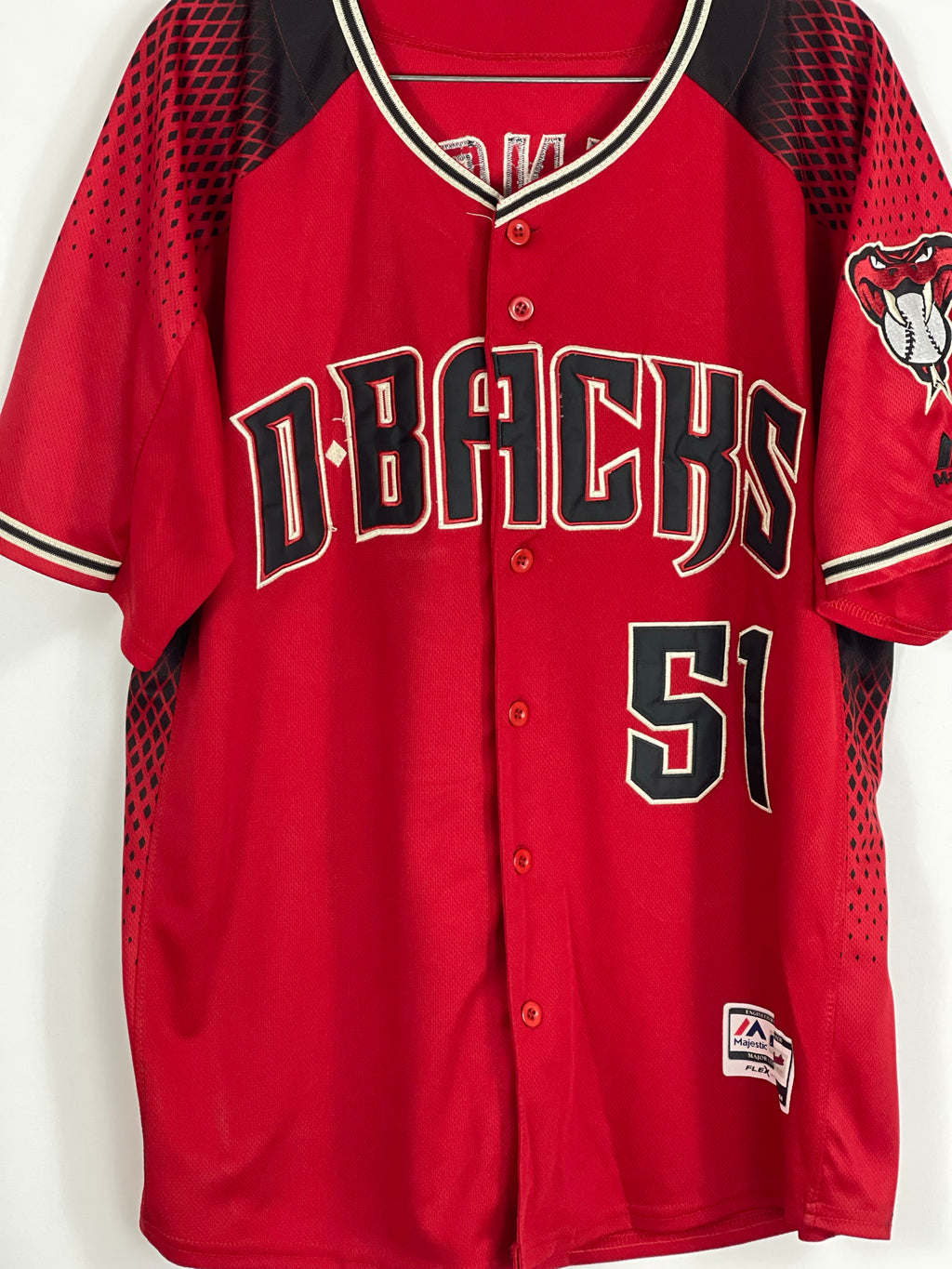 AUTHENTIC ARIZONA DIAMONDBACKS  RANDY JOHNSON MAJESTIC FLEX BASE  JERSEY - RED Size 44
