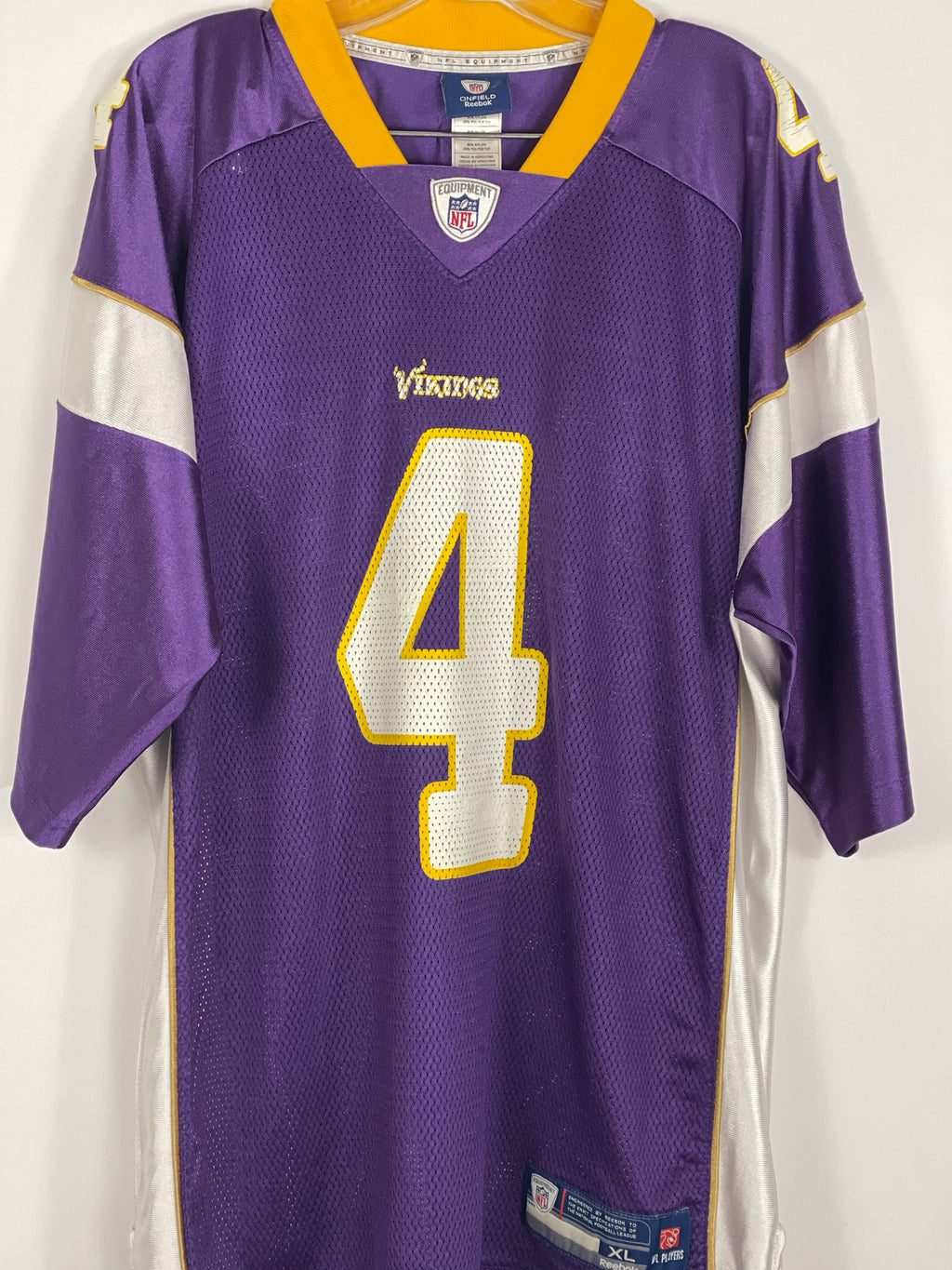 Brett Favre Minnesota Vikings Vtg. Reebok NFL Team Players Men's Size XL Purple